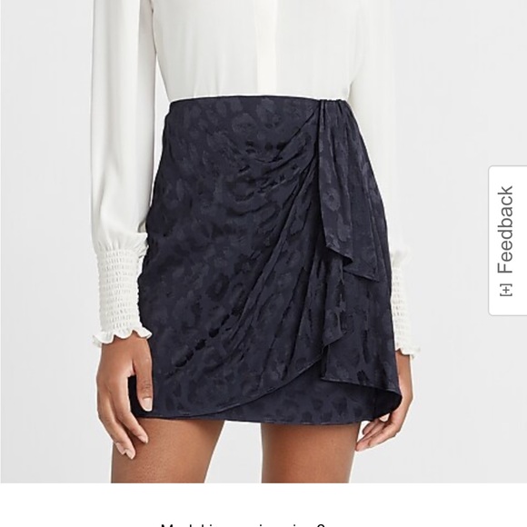 High Waisted Leopard Jacquard Mini Skirt | Express - Picture 1 of 9